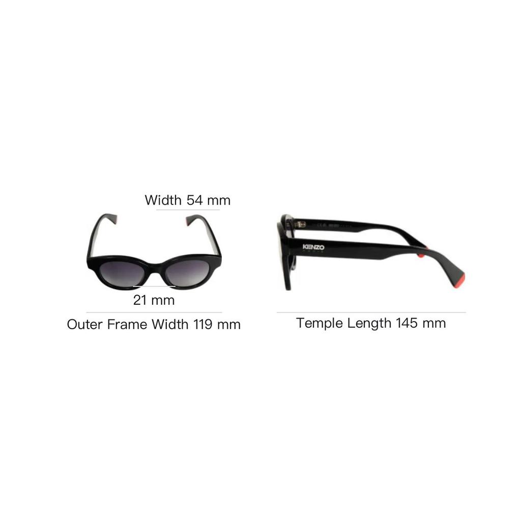 Kenzo Full Frame Design Acetate Oval Sunglasses Unisex sunglasses Black KZ40160I4901B
