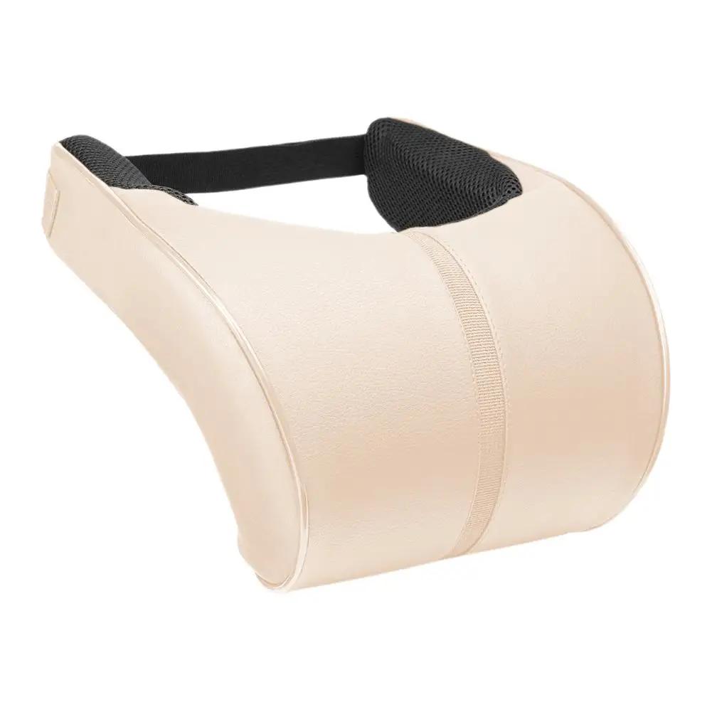 Car Headrest Neck Pillow PU Leather Headrest Pillow Neck Seat Car Neck Foam Support Relief Memory Cushion Rest Pain Pillow Z2K7