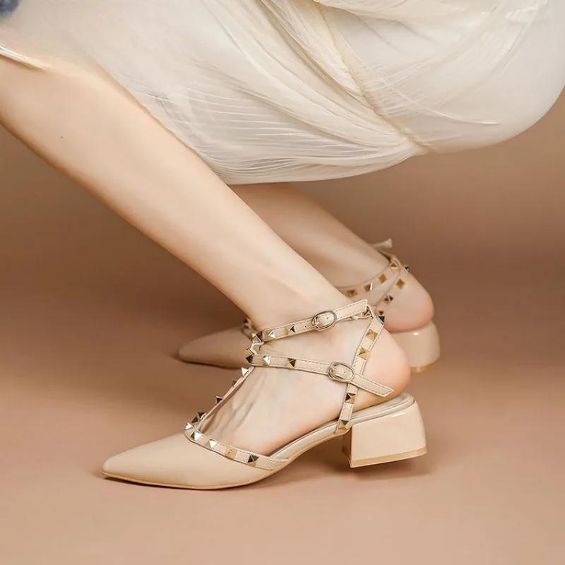 Fashion Comemore Women High Heels Sandals  New Summer Fashion Office High Heels Shoes High Quality Luxury Designer Wedding Sandals Women