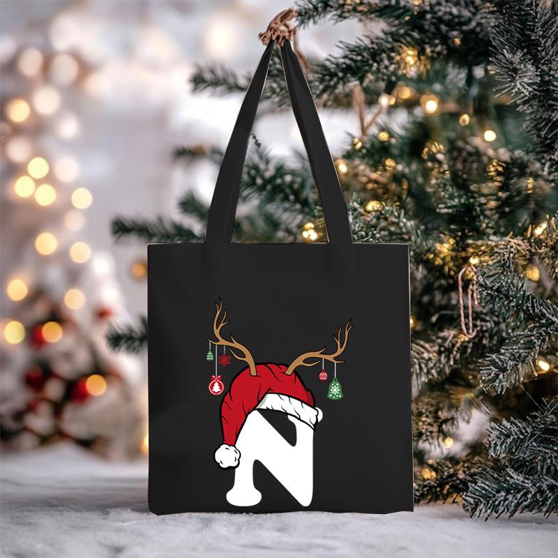 Christmas Letter Print Messenger Bag Student Casual Canvas Bag New