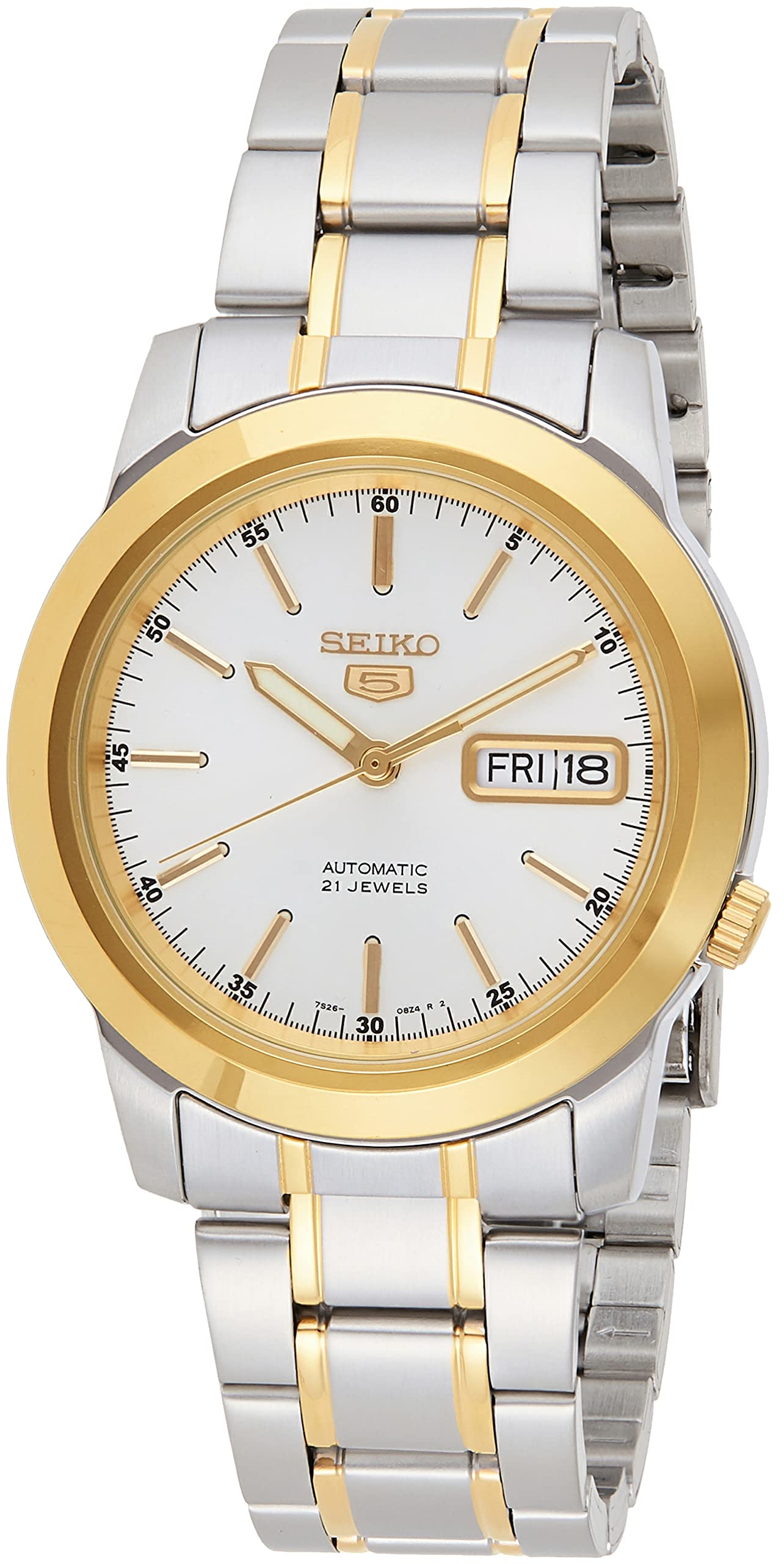 

[Seiko] Seiko Watch 5 Automatic White Dial TwoTone Stainless Steel Watch SNKE54 Men s