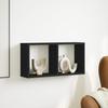 Wall Cabinet 60 X 16 X 30 Cm Black Particleboard