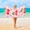 Artistic Green Palm Leaves Beach Towel, Black Tropical Pattern Quick Dry Absorbent, Lightweight Sand Free Travel Pool Essentials