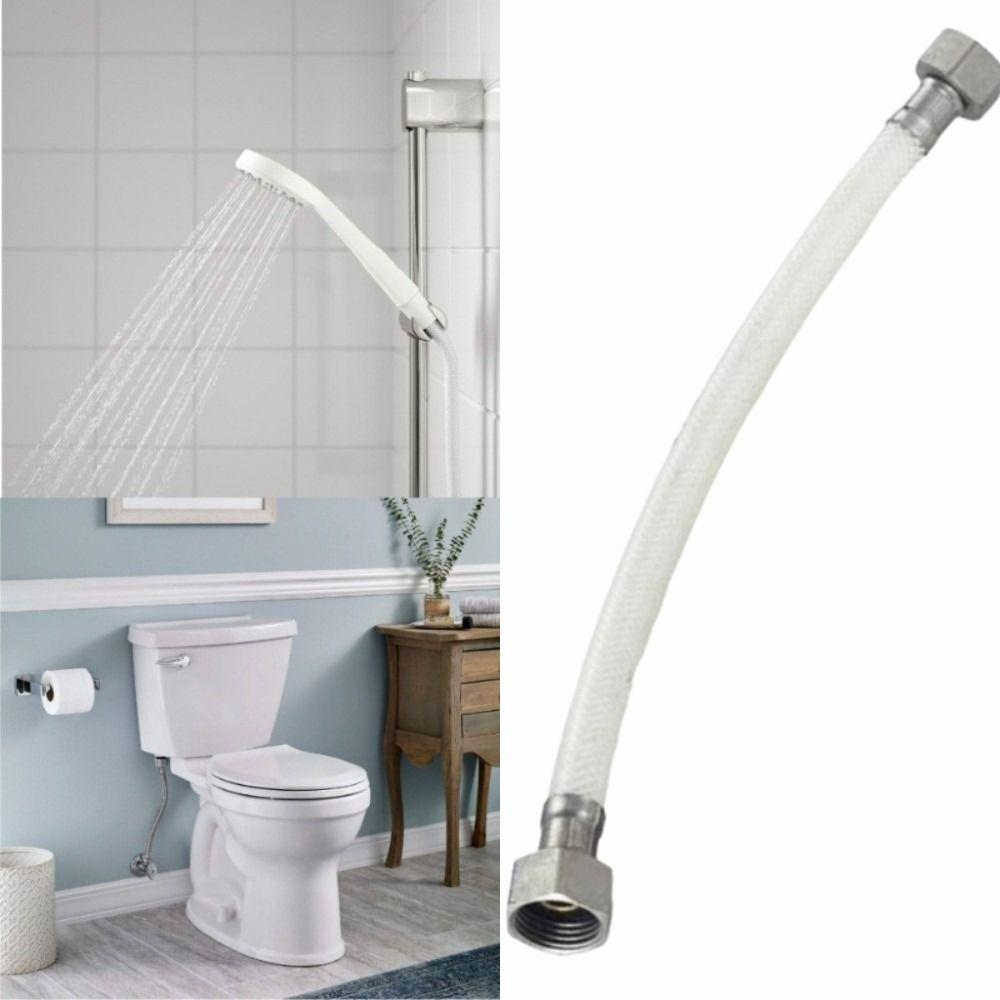 White High Pressure Flexible Hose 30-200cm Spiral Bathroom Water Inlet Hose Plastic Wrapped PVC Braided Hose Water Heater