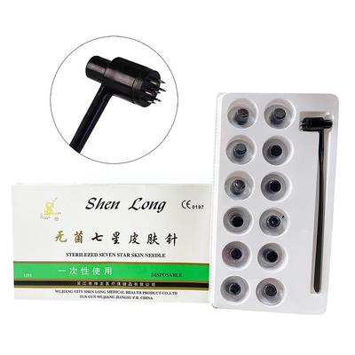 Agujas de acupuntura dermatológicas estériles desechables ShenLong, agujas de presión de 12 cabezales, aguja dérmica estéril para terapia con aguja intradérmica, ciruela