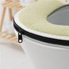 Plush Toilet Seat Cover With Zipper Winter Use Soft Thick Universal Fit Home Bathroom In Green Gray Blue Pink