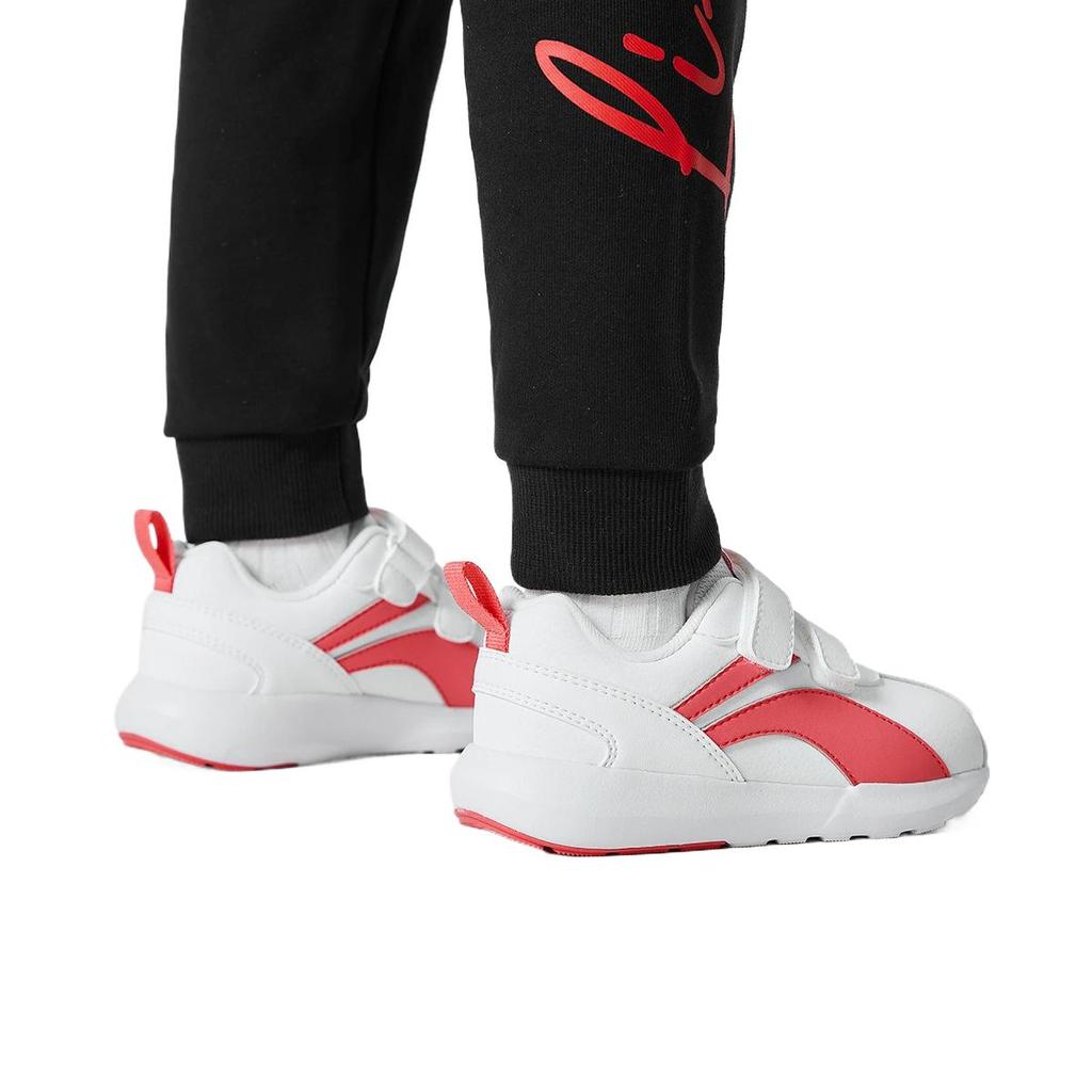 Li Ning Kids Sports Lifestyle Synthetic Leather Comfortable Simple Casual Shoes Kids Sneakers Standard-White Furong-Red YKAP148-6