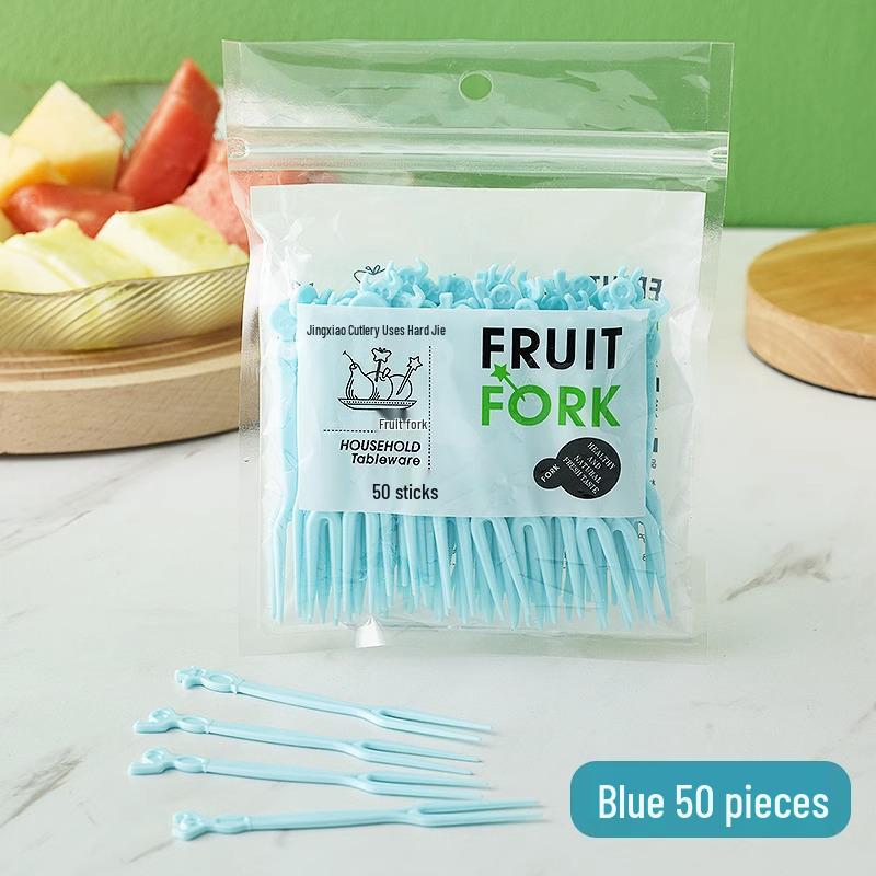 Disposable Two-Pronged Fruit Skewer Set - Cute Style for Party Dessert and Fruit Bowls