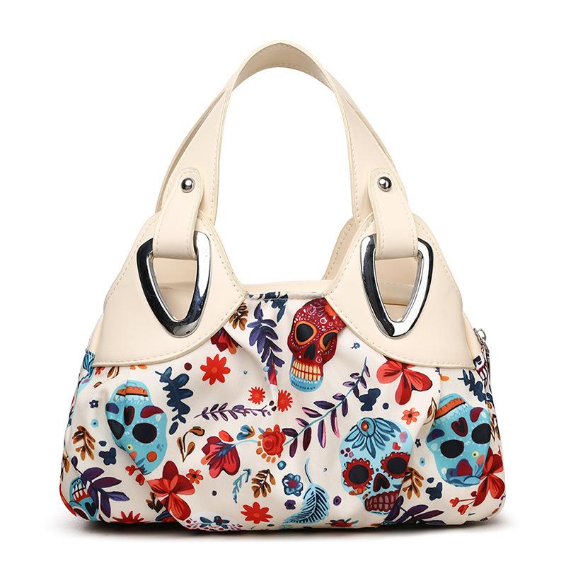 

Принтованная сумка-тоут большой вместимости с несколькими отделениями для поездок на работу белый