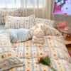 Winter Thickened Milk Fleece Bed Four-piece Set New Coral Fleece Flannel Single Quilt Cover Bed Sheet Three-piece Set Bedding