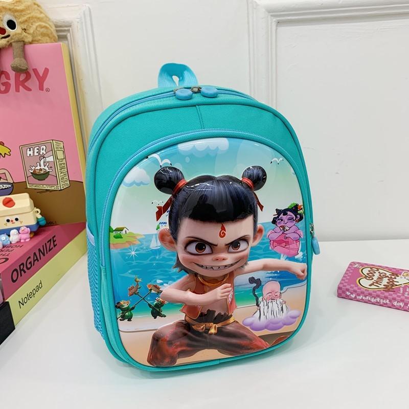 Pattern Ne Zha Printing Kids Backpack Schoolbag Breathable Large Bag Capacity