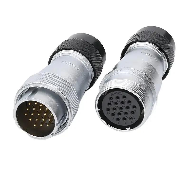 WEIPU WS32 TD+ZD 4 6 8 10 11 13 19Pin Docking Power Circular Connector M32 Soldering Single Wire Cable Adapter Aviation Plug