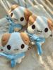 Lovely Marshmallow Cat Scarf Plush Doll Pendant Fluffy Kitten Stuffed Toy Keychain Great Gift Idea For Besties Female Friends