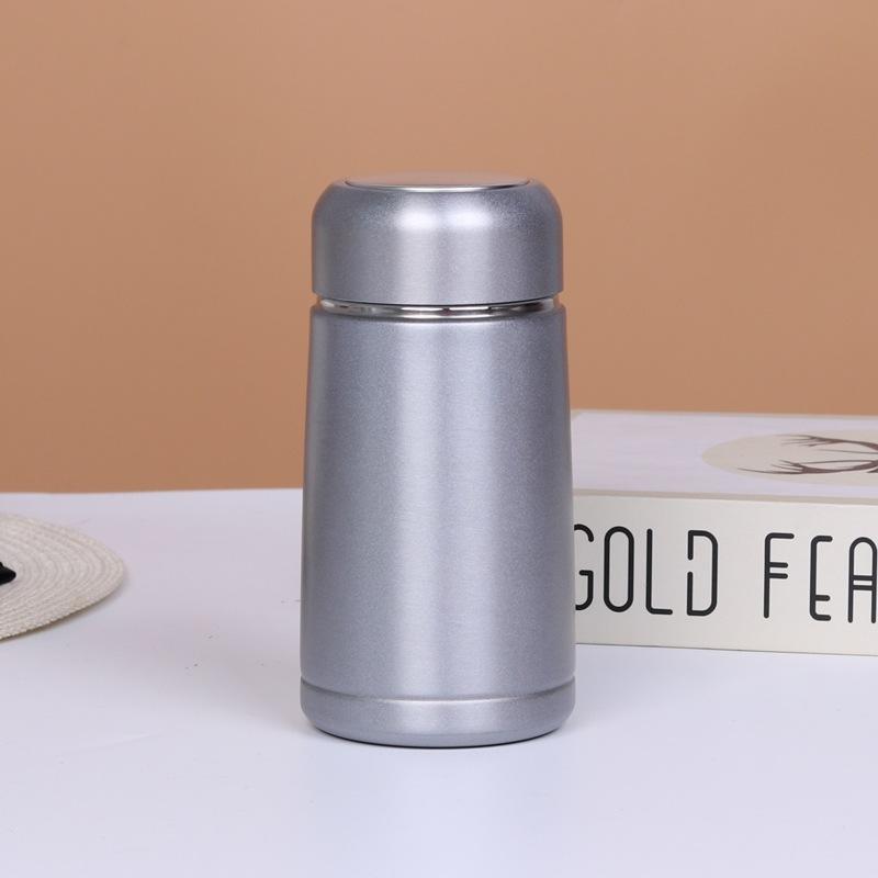 Dvouvrstvý izolovaný nerezový kelímek na vodu, studentský kelímek, reklamní kelímek, mini rovný kelímek, kovový termohrnek s čajovou síťkou