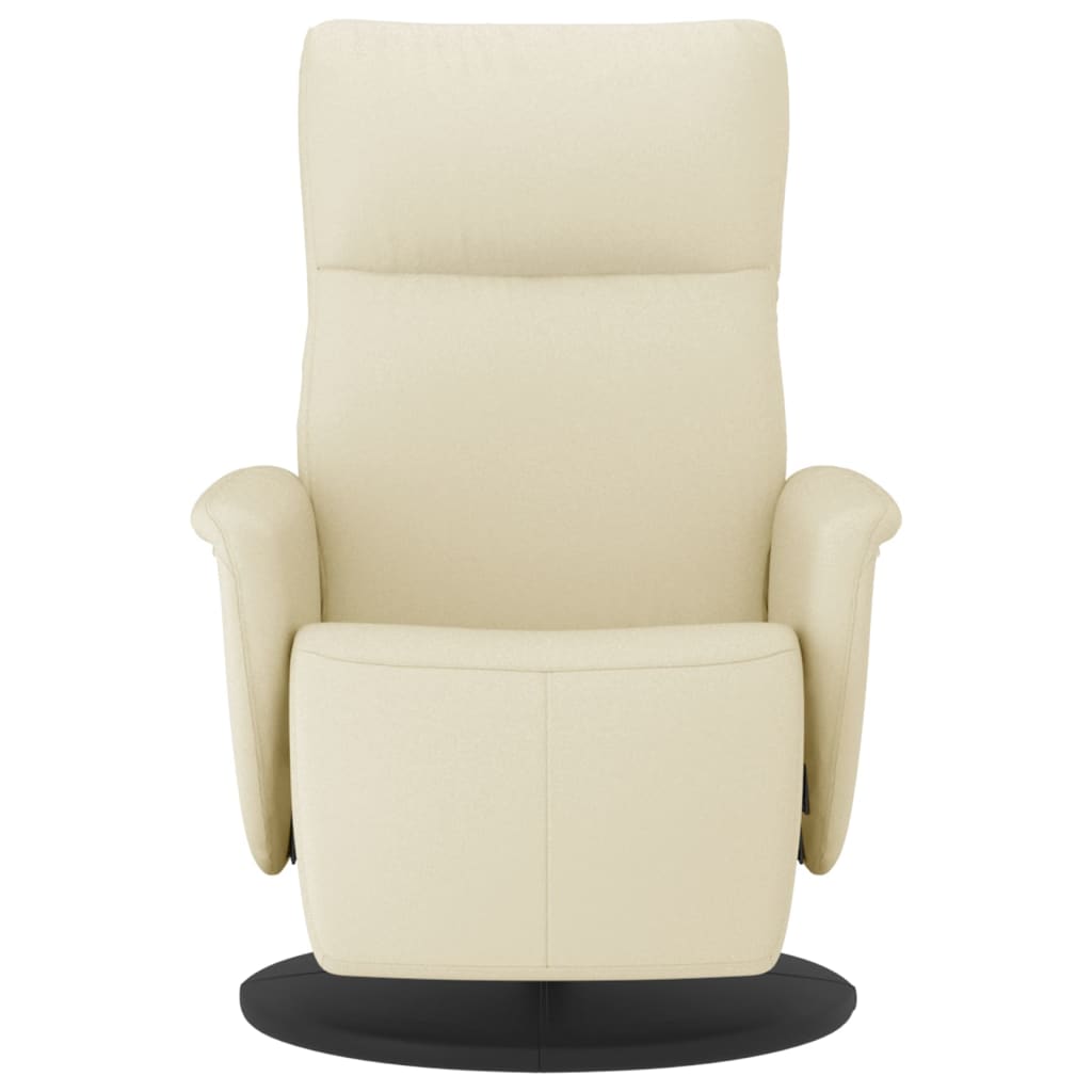Recliner with Footrest Cream Faux Leather