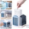 Portable 3 Gear Mini Air Conditioners Fan Desktop Air Cooler Humidifier Water Mist Fan with LED Night Light for Home Office