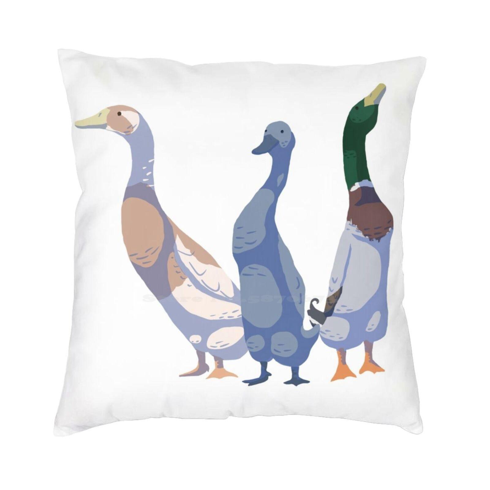 Exquisite Ornaments Unisex Runner Duck Trio Throw Cushion Pillow Cover Pillowcase Funny Duck Runner Ducks Indian Runner Duck Three Ducks Waterfowl Farm