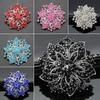 Ny ny design Cluster Rhinestones Round Blossom Flower Crystal Silver Pläterad Broscher Pin