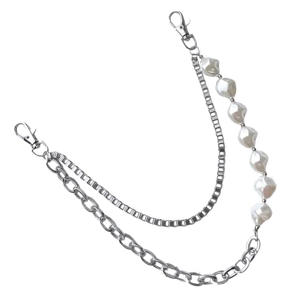 Fashionable Chain Belt Irregular Imitation Pearls Beads Chain for Pants Perfect for Fashion and Music Festival Outfits