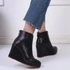 2025 Autumn-early Winter Shoes, Women's Platform Ankle Boots, Modern Women's Wedge Shoes 10 Cm, Pure Black, White, Plus Size 42