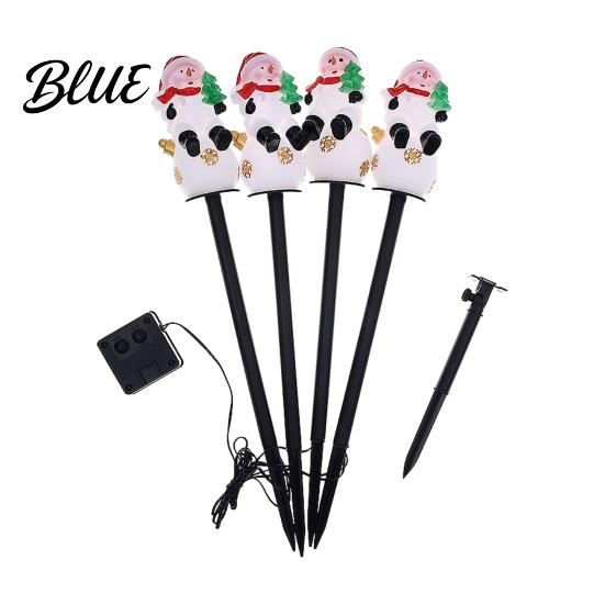 Outdoor Seasonal Atmosphere Lights Christmas Solar Stake Lights Santa Snowman Tree Figurine Lawn Powered Yard Gifts Waterproof Warm LED for
