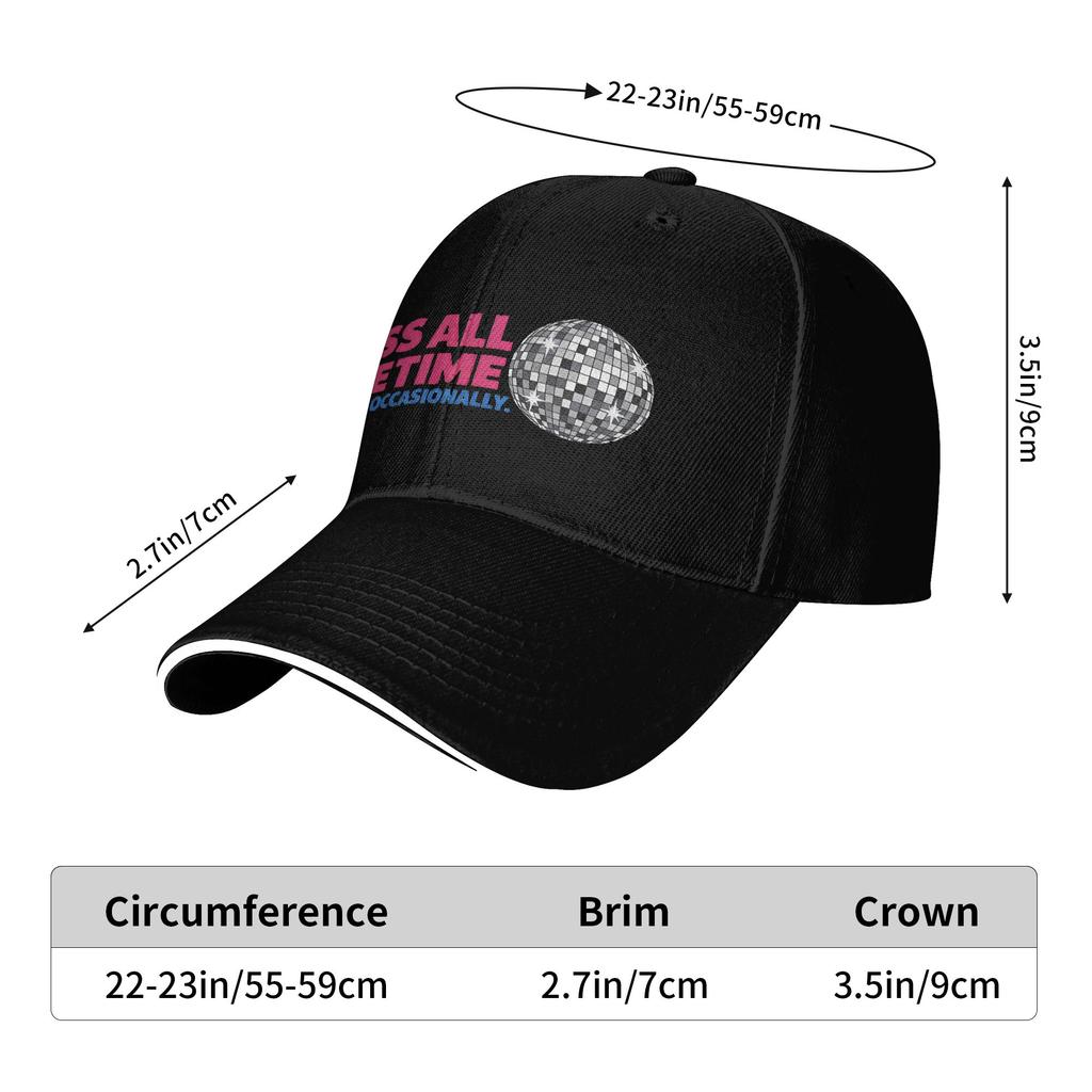 Kiss All The Time Disco Occasionally Harrys Baseball Caps Hip Hop Styles Sandwich Hat Unisex Style Adjustable Caps Hat Outdoor