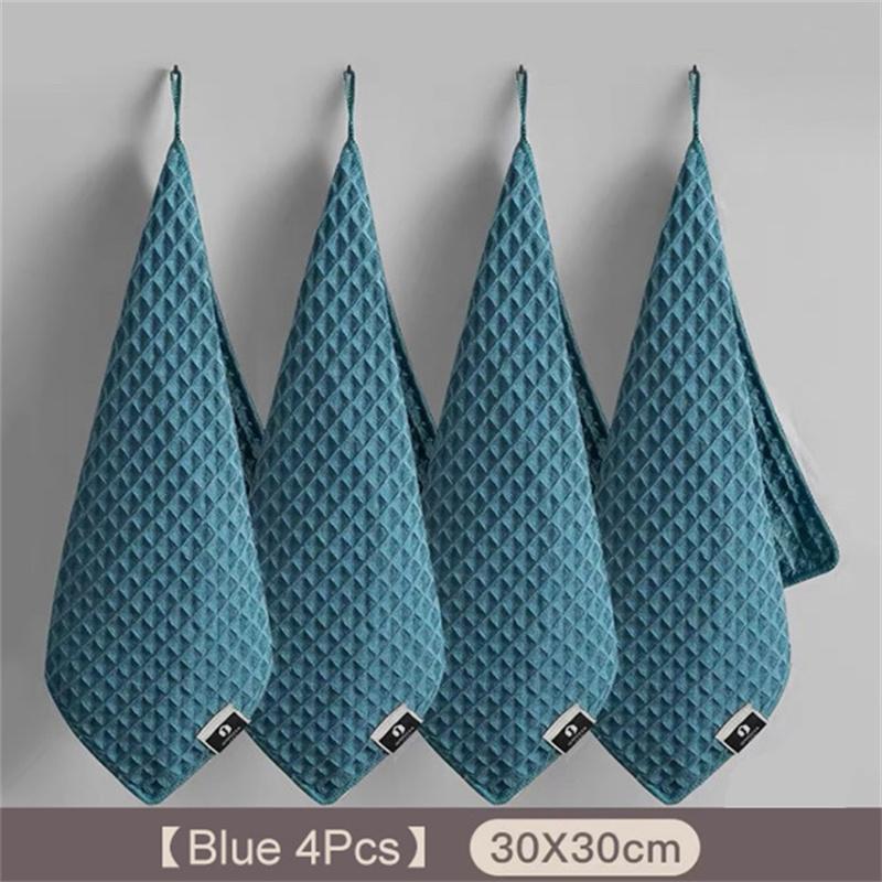 4Pcs Coffee Bar Cleaning Towels Super Absorbent Microfiber Cleaning Cloth Towel Home Barista Clean Tool Coffee Machine Cleaner