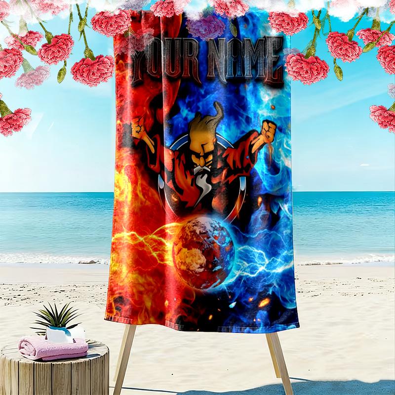 Name Custom Thunderdome Print Beach Towel, Large Soft Quick Dry Towel for Beach Camping Swimming