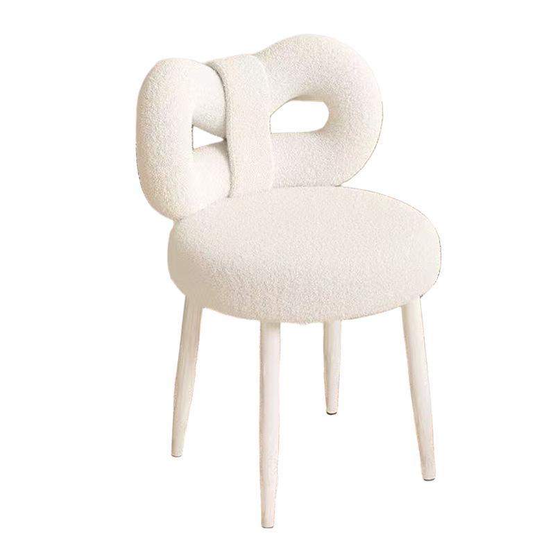 High-End Modern Minimalist Vanity Stool with Lambswool Backrest