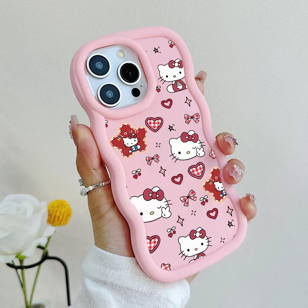 Candy Hello Kitty Bracelet Chain Casing For Samsung Galaxy S26 S25 S24 Ultra Plus A56 A55 A16 A15 A53 A17 A07 A06 A16 5G Case