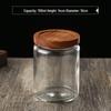 Large Glass Storage Jar with Striped Wooden Lid, Airtight & Food-Grade, Round Transparent Chinese Kitchen Collectible