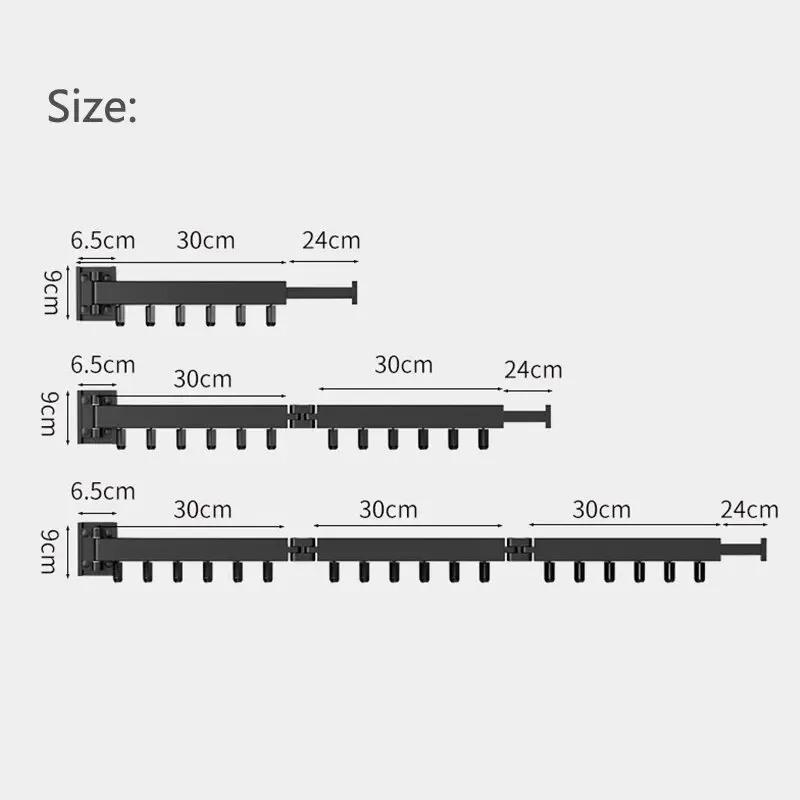 Aluminum Folding Clothes Drying Rack, Foldable Telescopic Wall-mounted Collapsible Drying Rack for Balcony Laundry Bathroom