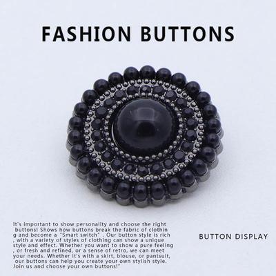 10 Bottoni di Perla Cappotto Premium in Cashmere Abbigliamento in Lana Pregiato e Raffinato Bottoni Neri in Metallo di Alta Gamma