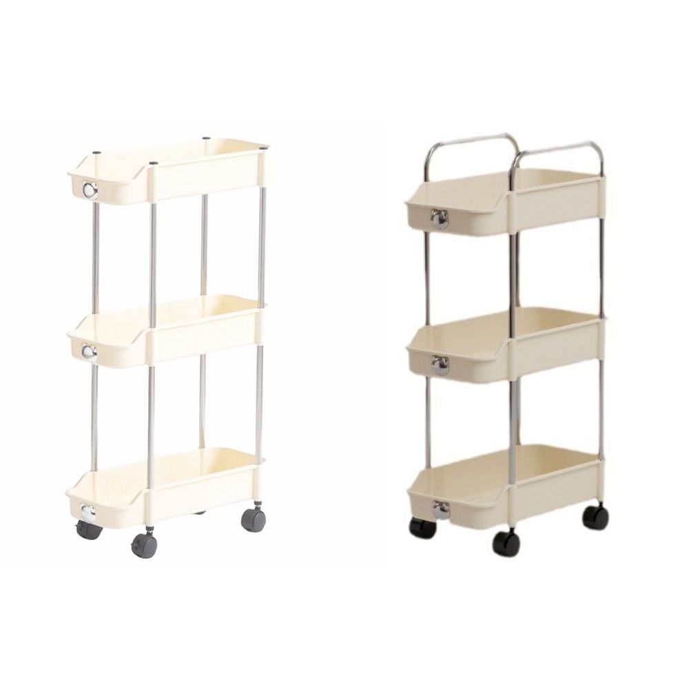 With Wheel Storage Rack Space-Saving Bathroom Cart Organizer Durable Mobile Shelving Unit  Bathroom