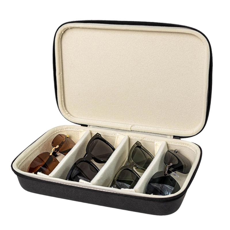 

Sunglasses Storage Box Shockproof Durability Compacts With Soft Interior Padding For Eyewears Protecting чорний