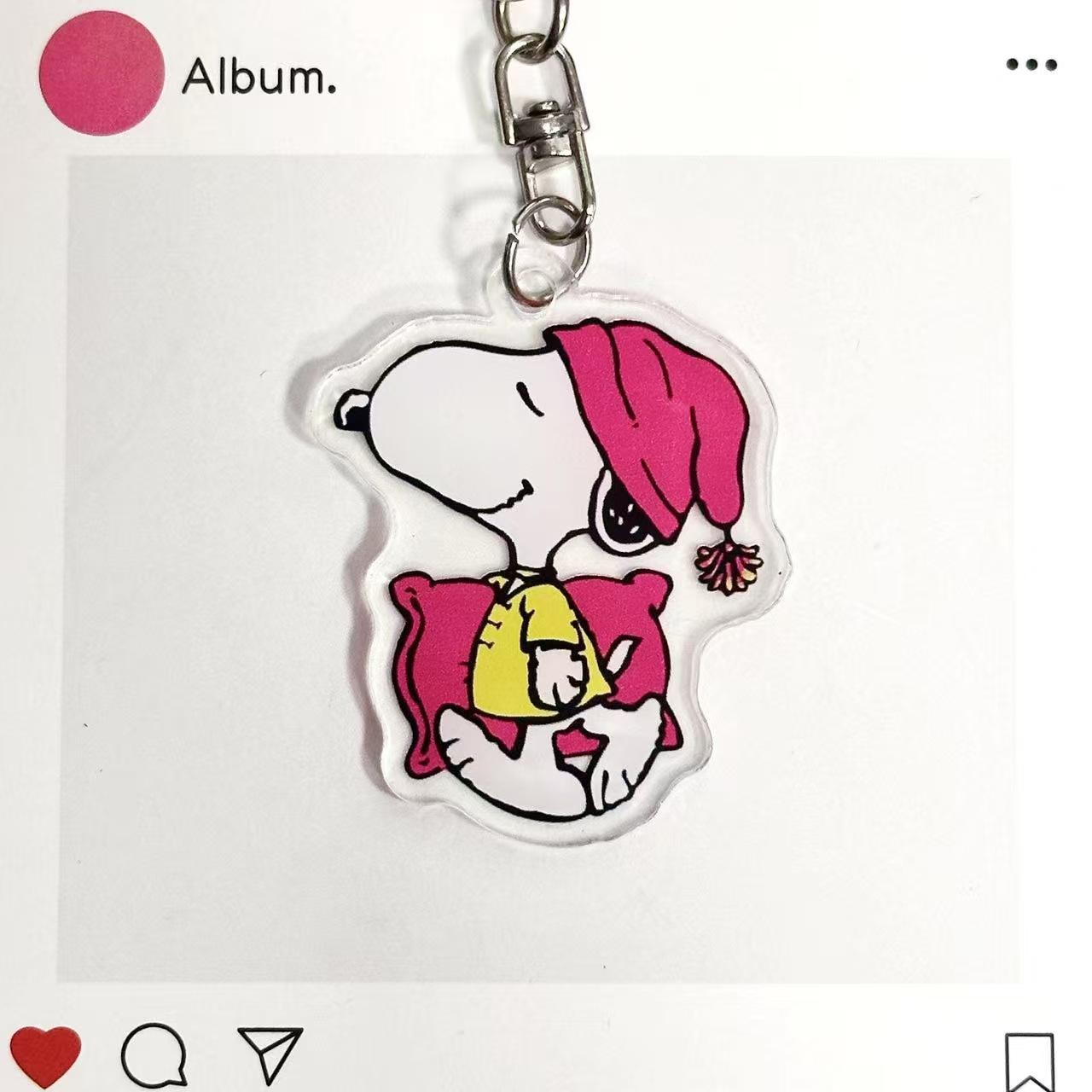 Snoopy Couple Acrylic Keychain Pendant - Cute Backpack Accessory