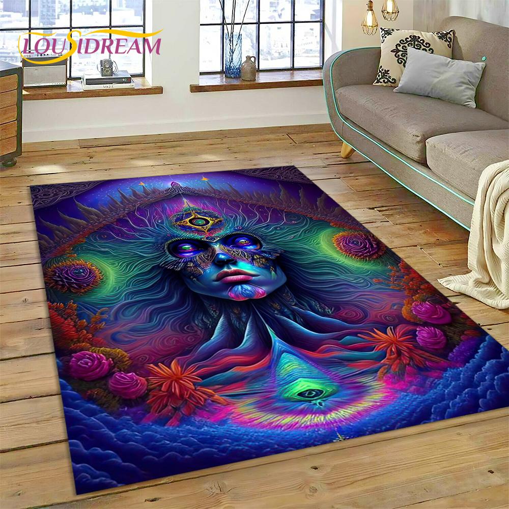 3D Yoga Zen Naturalize Meditatie Regenboog 7 Chakra Gebied Tapijt, Tapijt voor Woonkamer Slaapkamer Bank Deurmat Decor, Antislip Vloermat