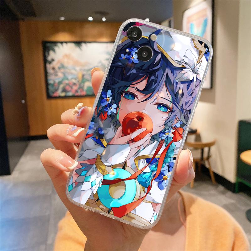 Genshin Impact Hu Tao Xiao Transparent Phone Case For iPhone 15 14 13 12 Mini 11 Pro Max XS X XR 7 8 Plus Clear Shockproof Cover