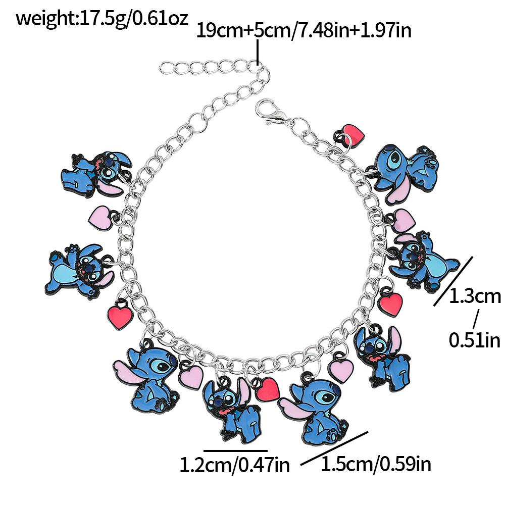 Anime Cartoon Dora & Stitch Zinc Alloy Bracelet w/ Pendant