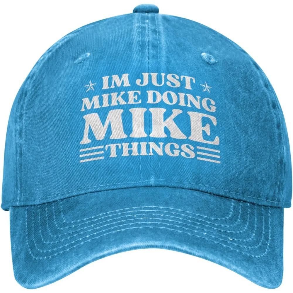 Я просто Майк Делаю Майка Шляпа для мужчин Я Майк Делаю Майка Шляпа дальнобойщика Ковбойская забавная шляпа Подарки Бейсболка Adjustable синий