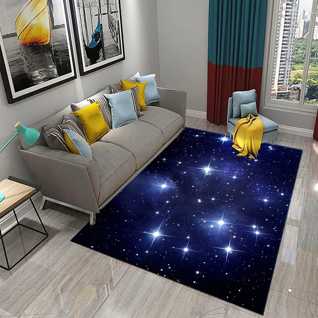 Star Carpet Space Galaxy Area Rug For Living Room Coffee Chair Bedroom Bathroom Entrance Non-Slip Home Decor