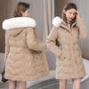 Winter Women Parka Fur Hooded Jackets Thicken Warm Cotton-padded Puffer Coat Casual Long Parkas Clothes Loose Outerwear