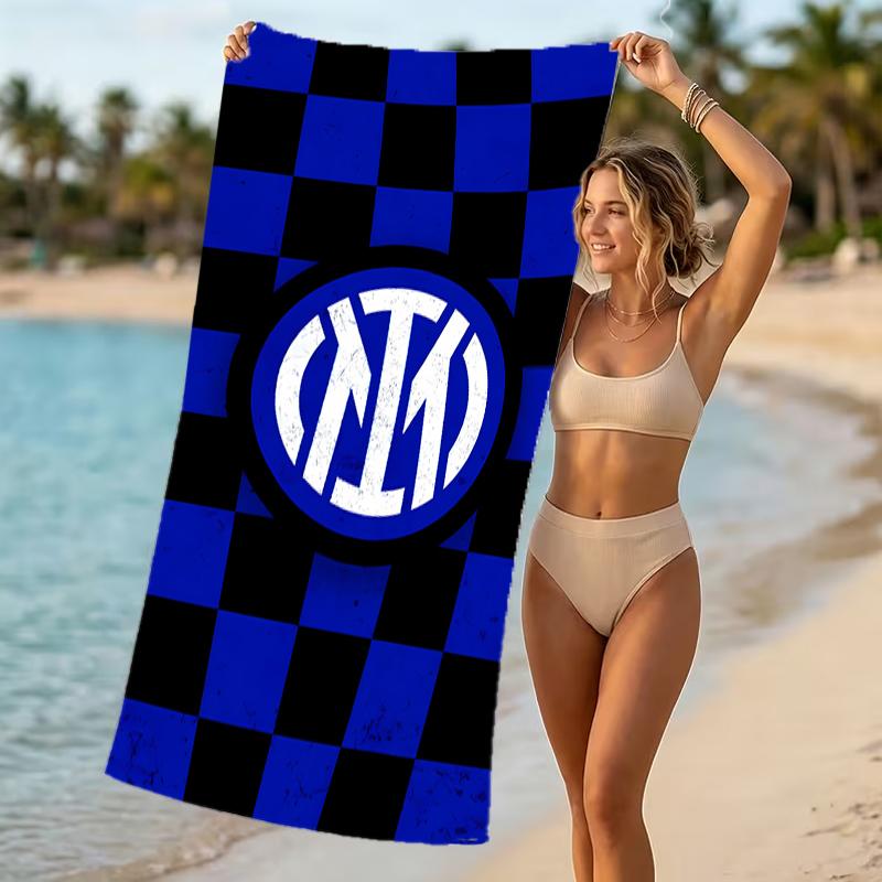 Beach Towel with FC Inter Milan logo Pattern - soft,absorbent,machine washable Lightweight&Modern,swimming,Travel Essentials