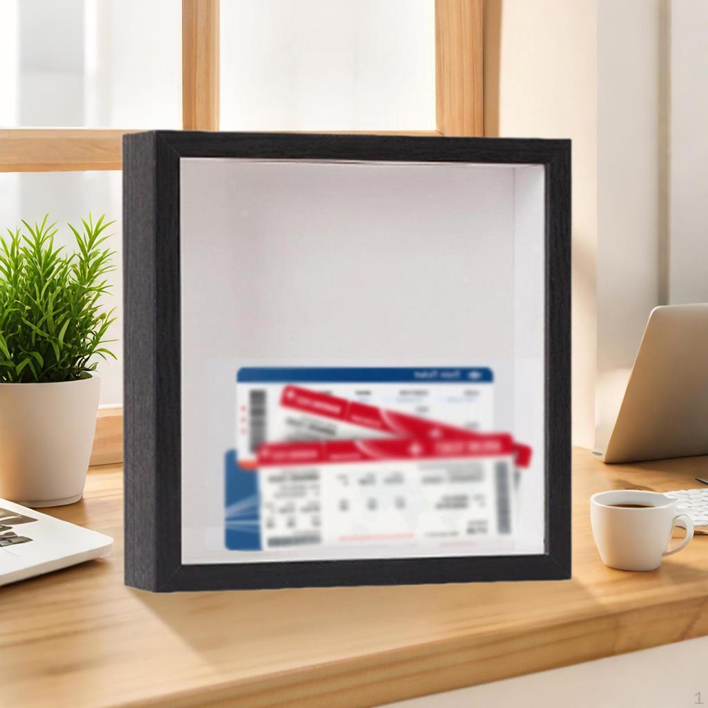 Shadow Box Frame Deep Display Case with Slot for Photos Wedding Movie Sporting Events