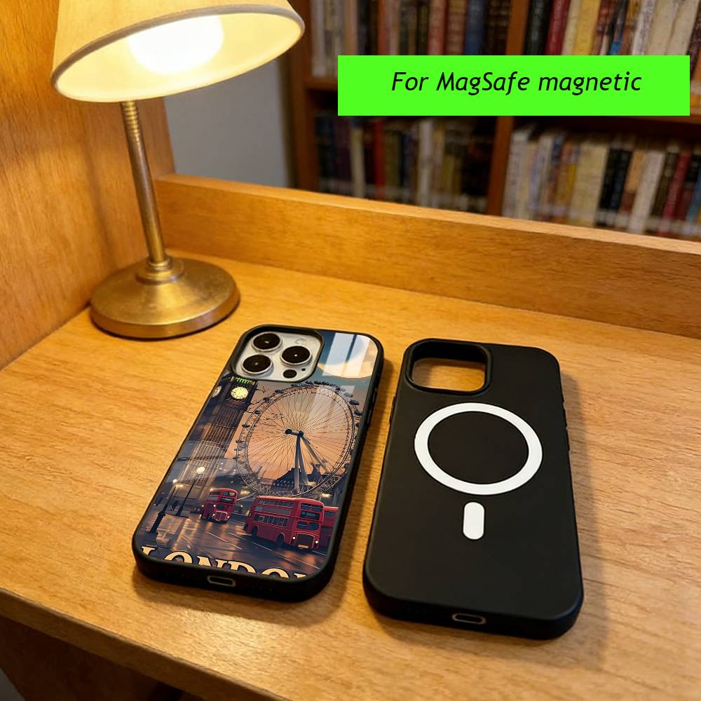 Big Ben Tower Bridge Handyhülle Für iPhone17,16,15,14,13,12,11 Plus,Pro Magnetisch Für Magsafe Kabelloses Laden