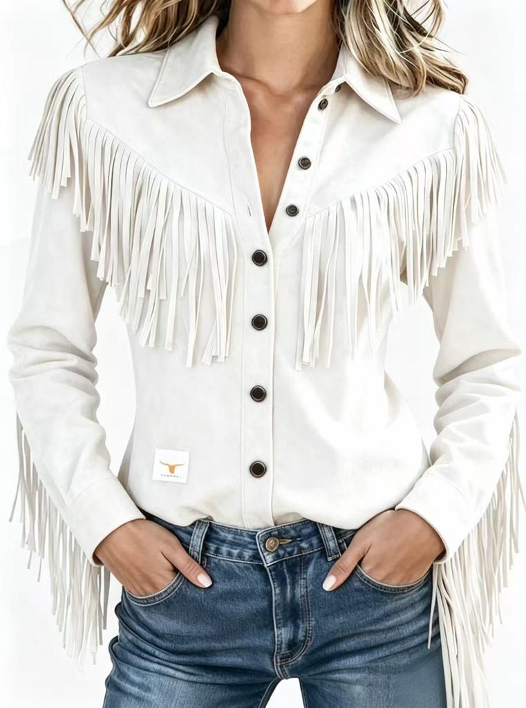 Trendy Personalized Fringe Suede Jacket for Women, Autumn/Winter 2025 - European American Style