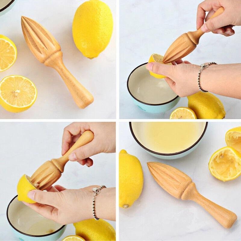 Wood Citrus Reamer, Handmade Lemon Juicer Made of European Hardwood, 6.1-Inches Portable Lemon Squeezer Kitchen Gadget