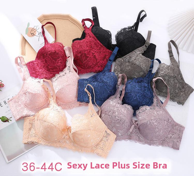 Ultra-Thin Lace Bra: Sexy, Large-Size, No Sponge, Gathered Fit