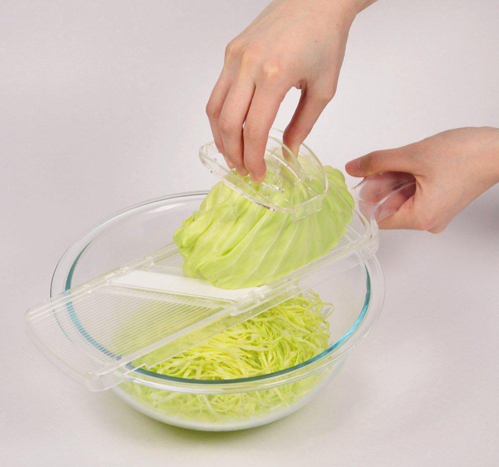 Pearl Metal Ceramic Slicer with Safety Holder, Clear, C-8437