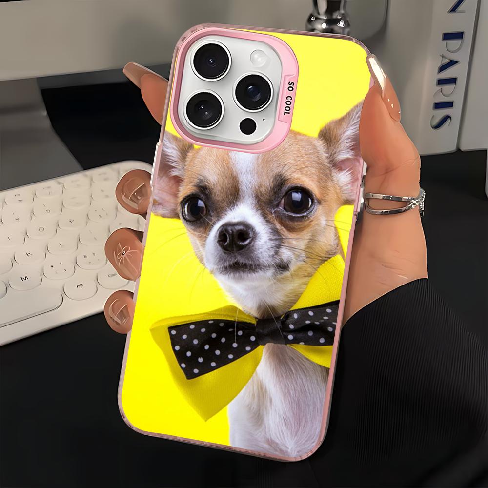Cute Pet Chihuahua Dog Phone Case For IPhone 16 15 14 13 12 11 Pro Max X XR XSMAX 8 7 Plus Matte Shockproof Back Cover
